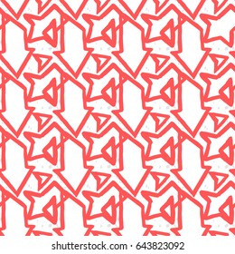 painted color pattern of graphic arrows and triangles with textures on a white background