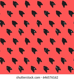 painted color pattern of graphic arrows with textures on a red background