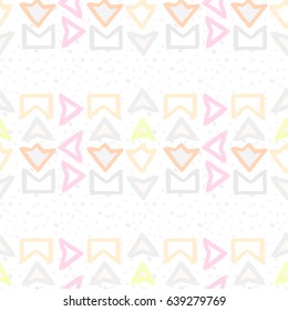 painted color pattern from graphic geometric shapes with textures on a white background