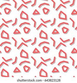 painted color pattern of graphic lines and shapes with textures on a white background