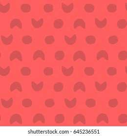 painted color pattern of the graphics of circles with texture on red background