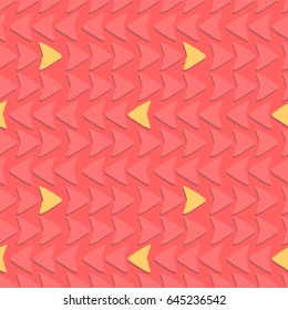 painted color pattern of triangular arrows graphics with textures on a red background