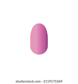 Painted colored with pink nail polish fingernail, realistic vector illustration isolated on white background. Template of manicured well-groomed nail.