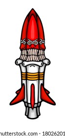 Painted cosmic rocket, vector illustration