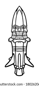 Painted cosmic rocket, vector illustration