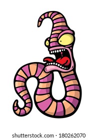 Painted Crazy Worm, Vector Illustration