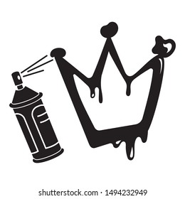 Painted crown icon. Simple illustration of painted crown vector icon for web design isolated on white background
