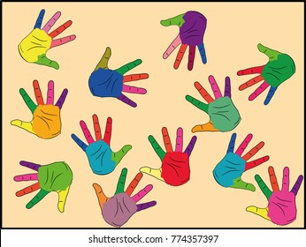 Painted in different colors, ready for your logo, text or symbols. The concept of diversity, meeting and socializing. symbols of autism. vector illustration.