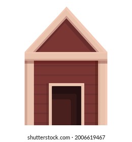 Painted dog kennel icon cartoon vector. Pet house. Puppy doghouse