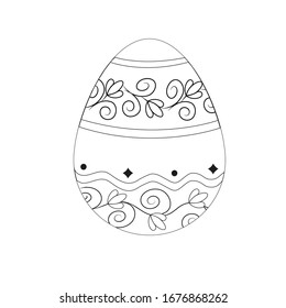 painted easter egg black and white