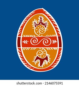 Huevo de Pascua pintado al estilo de la etnia ucraniana, pysanka