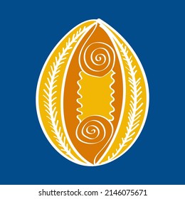 Painted Easter egg in ethnic Ukrainian style, pysanka