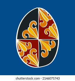 Huevo de Pascua pintado al estilo de la etnia ucraniana, pysanka