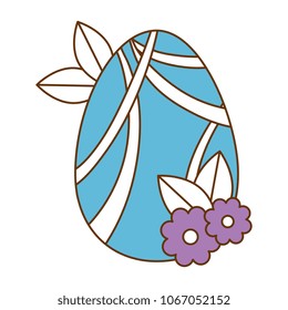 painted easter egg with floral decoration