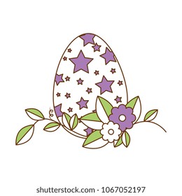 painted easter egg with floral decoration