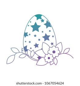 painted easter egg with floral decoration