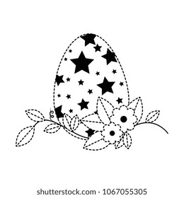 painted easter egg with floral decoration