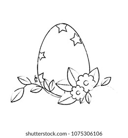 painted easter egg with floral decoration
