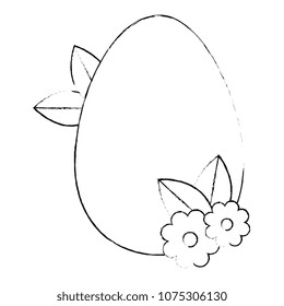 painted easter egg with floral decoration