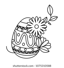 painted easter egg with floral decoration
