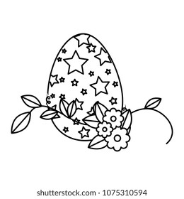 painted easter egg with floral decoration