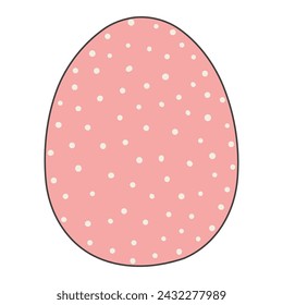 Painted Easter egg hand drawn illustration. Line art style design, isolated vector. Easter holiday clip art, seasonal card, banner, poster, element