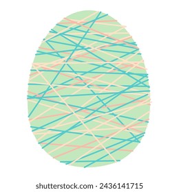 Painted Easter egg illustration. Flat style design, isolated vector. Easter holiday clip art, seasonal card, banner, poster, element