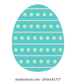 Painted Easter egg illustration. Flat style design, isolated vector. Easter holiday clip art, seasonal card, banner, poster, element