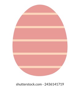 Painted Easter egg illustration. Flat style design, isolated vector. Easter holiday clip art, seasonal card, banner, poster, element