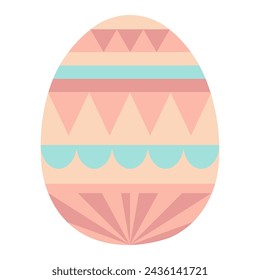 Painted Easter egg illustration. Flat style design, isolated vector. Easter holiday clip art, seasonal card, banner, poster, element