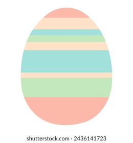 Painted Easter egg illustration. Flat style design, isolated vector. Easter holiday clip art, seasonal card, banner, poster, element