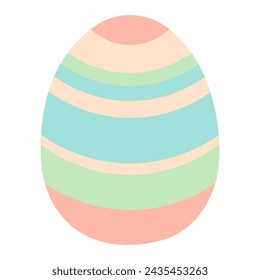 Painted Easter egg illustration. Hand drawn flat style design, isolated vector. Easter holiday clip art, seasonal card, banner, poster, element