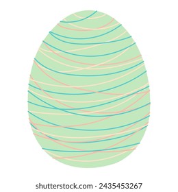 Painted Easter egg illustration. Hand drawn flat style design, isolated vector. Easter holiday clip art, seasonal card, banner, poster, element