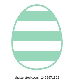 Painted Easter egg illustration. Line art style design, isolated vector. Easter holiday clip art, seasonal card, banner, poster, element