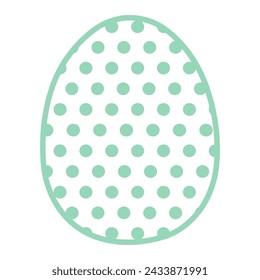 Painted Easter egg illustration. Line art style design, isolated vector. Easter holiday clip art, seasonal card, banner, poster, element