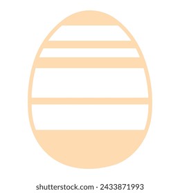 Painted Easter egg illustration. Line art style design, isolated vector. Easter holiday clip art, seasonal card, banner, poster, element