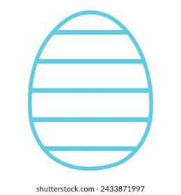 Painted Easter egg illustration. Line art style design, isolated vector. Easter holiday clip art, seasonal card, banner, poster, element