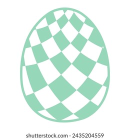 Painted Easter egg illustration. Line art style design, isolated vector. Easter holiday clip art, seasonal card, banner, poster, element