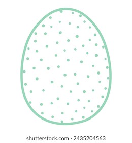 Painted Easter egg illustration. Line art style design, isolated vector. Easter holiday clip art, seasonal card, banner, poster, element