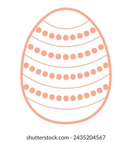 Painted Easter egg illustration. Line art style design, isolated vector. Easter holiday clip art, seasonal card, banner, poster, element