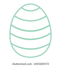 Painted Easter egg illustration. Line art style design, isolated vector. Easter holiday clip art, seasonal card, banner, poster, element