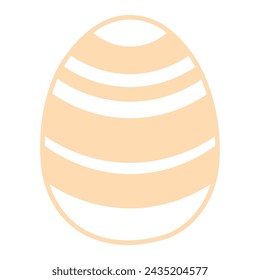 Painted Easter egg illustration. Line art style design, isolated vector. Easter holiday clip art, seasonal card, banner, poster, element