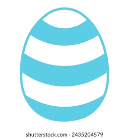 Painted Easter egg illustration. Line art style design, isolated vector. Easter holiday clip art, seasonal card, banner, poster, element