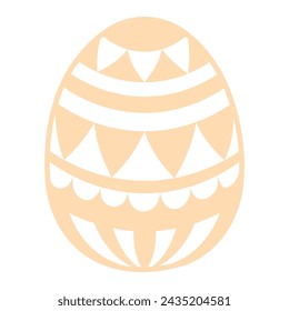 Painted Easter egg illustration. Line art style design, isolated vector. Easter holiday clip art, seasonal card, banner, poster, element