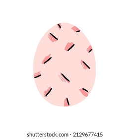 Painted easter egg with modern simple ornament. Good for greeting cards, banners, invitations, flyers.