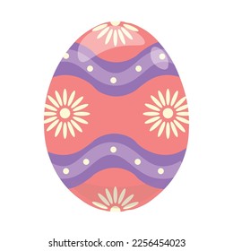Painted Easter egg on white background