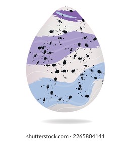 Painted Easter egg on white background