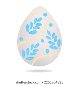Painted Easter egg on white background