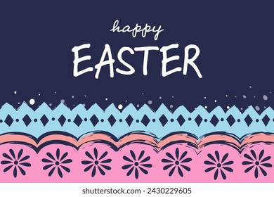 Painted Easter egg pattern. Design of a greeting card. Colourful background. Vector illustration