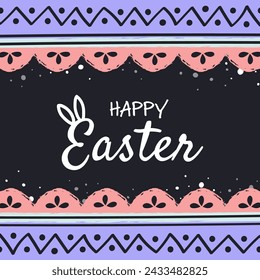 Painted Easter egg pattern. Design of a greeting card. Colourful background. Vector illustration